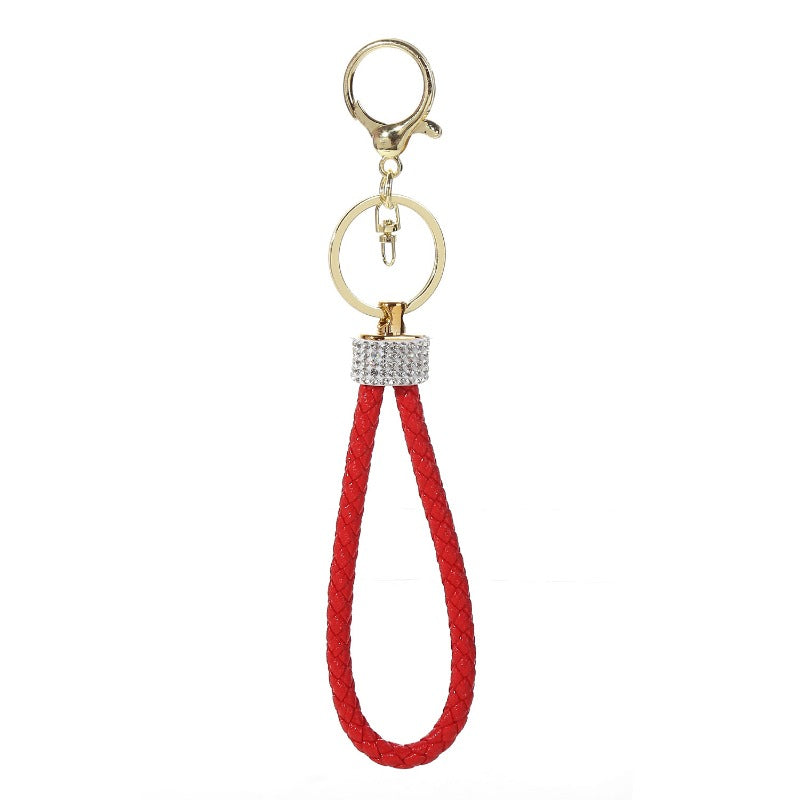 Wholesale Hand Woven Rope Full Diamond Car Keychains